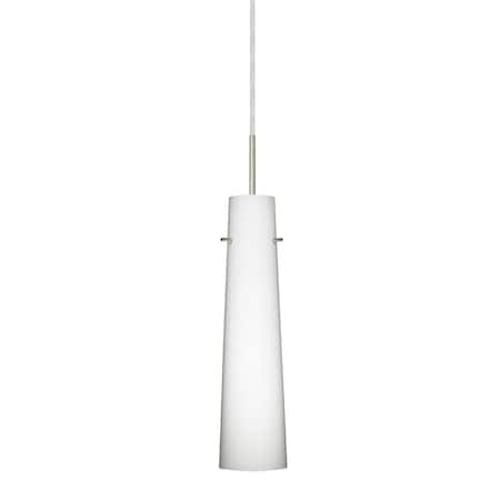 Camino Cord Pendant, Opal Matte, Satin Nickel Finish, 1x50W Candelabra